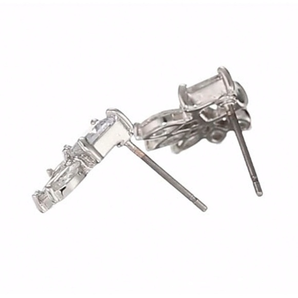 CZ by Kenneth Jay Lane Baguette Cluster Earrings - Picture 6 of 6